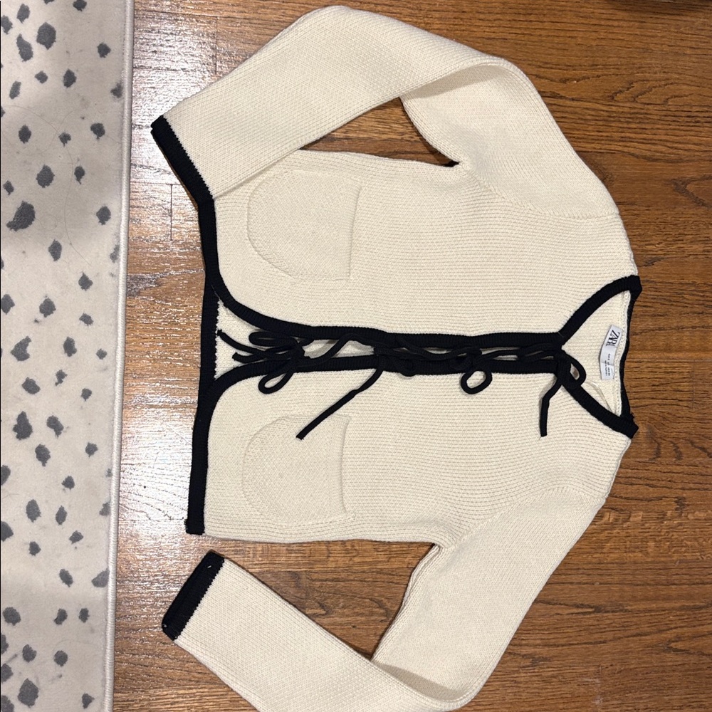 Zara Ivory Knit with Black Accents